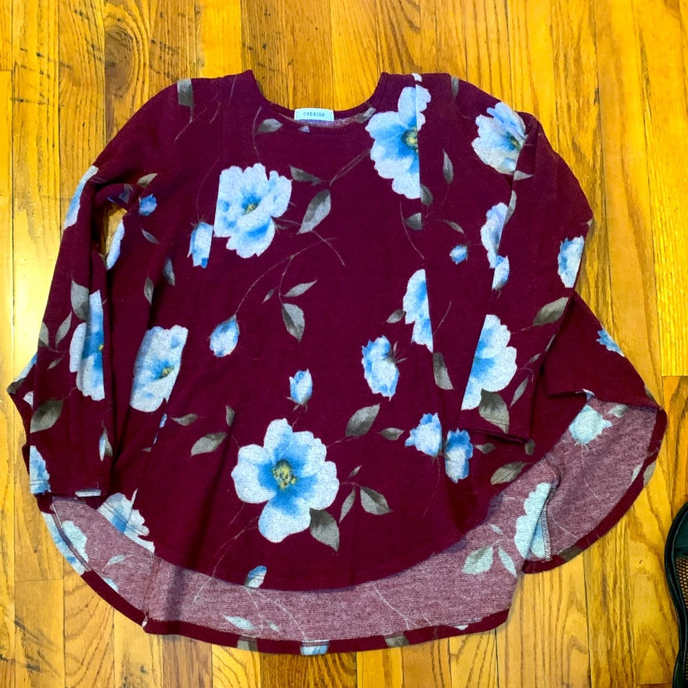 Cherish Floral High Low Sweater